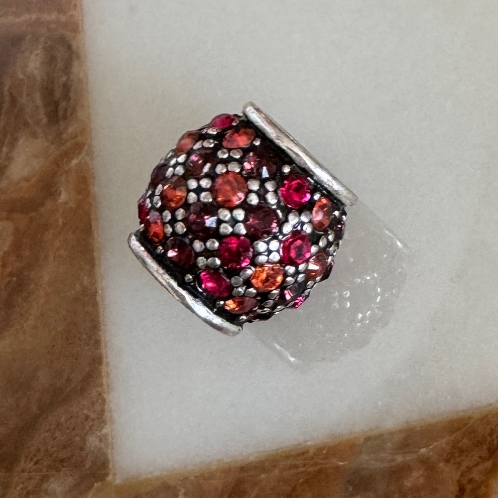 Brighton red and orange charm bead